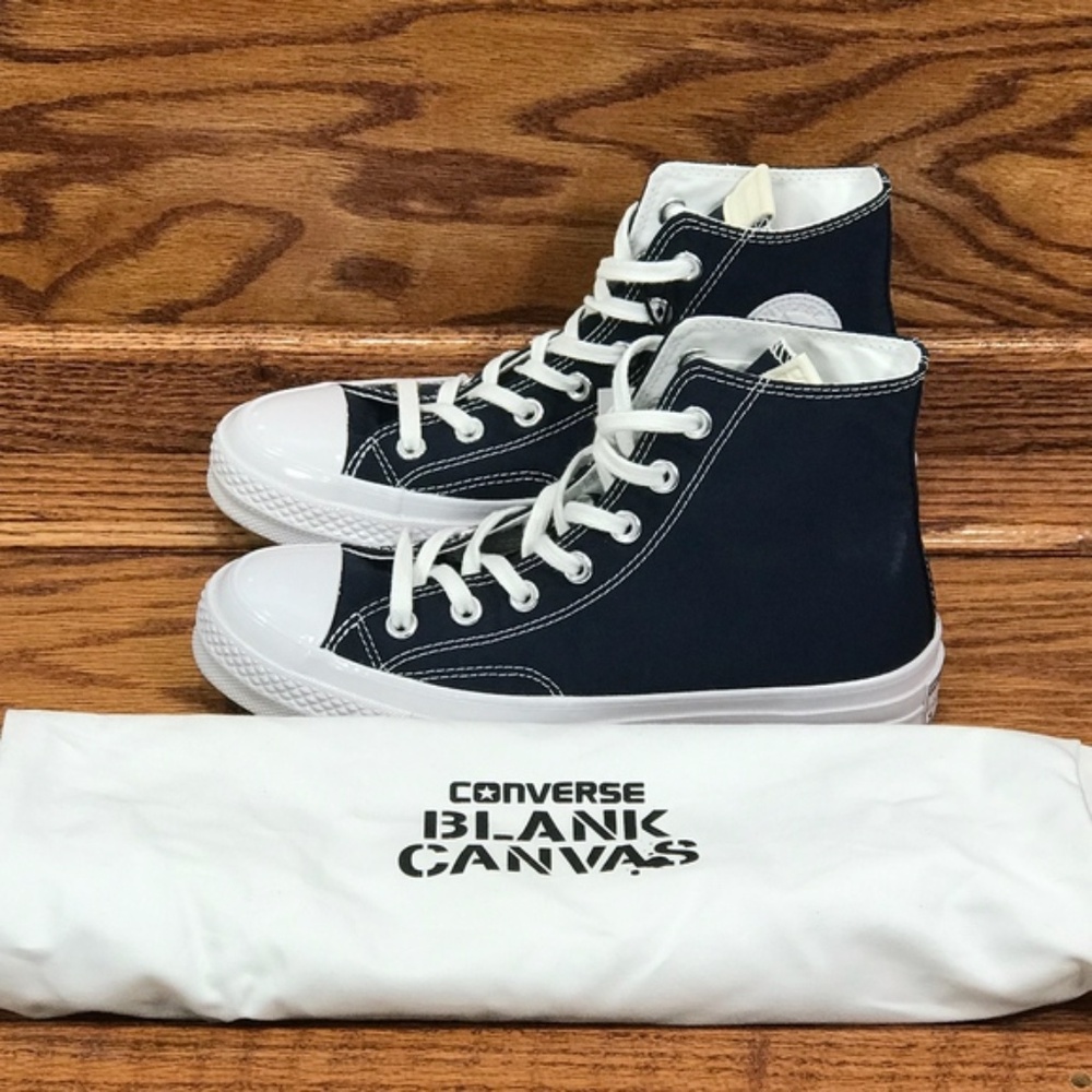 Converse Chuck Taylor 70 Hi Blank Canvas Navy Blue Sneakers 156306C Size Women 6